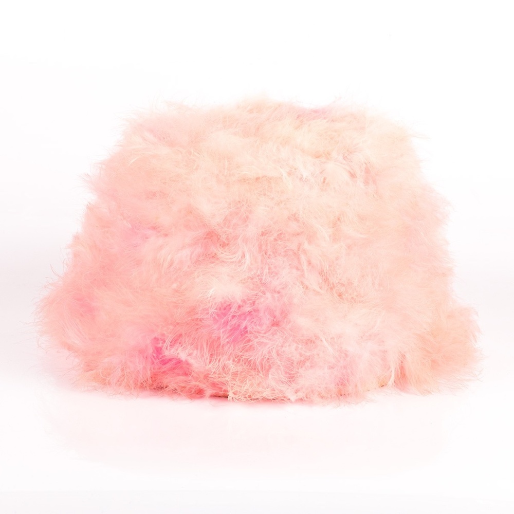 Jerri Originals Pink Marabou Feather Bucket Vintage Hat